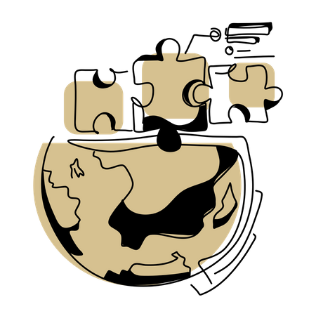 Globe de puzzle d'intelligence  Illustration