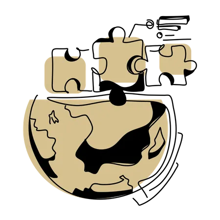 Globe de puzzle d'intelligence  Illustration
