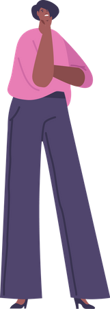 Intelligent Black Woman Character  Illustration