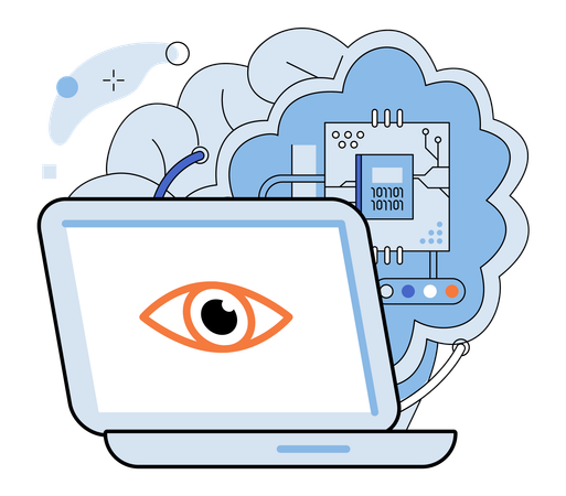 Intelligent bots navigate sea data  Illustration