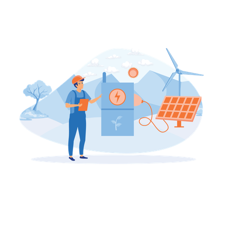 Intelligent intelligence technology in industrial factory  Illustration