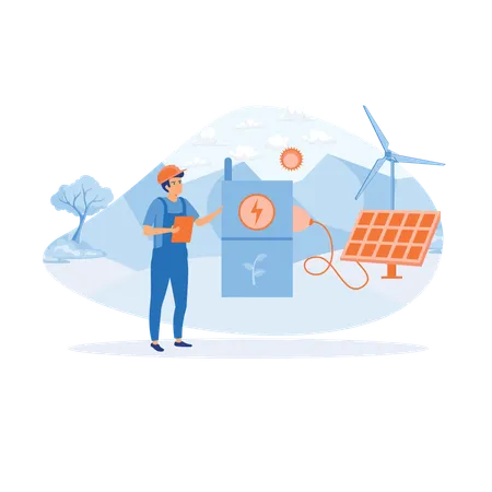 Intelligent intelligence technology in industrial factory  Illustration