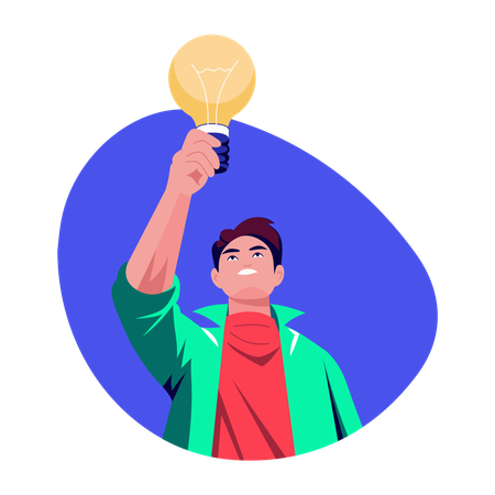 Intelligent leader working on idea  Illustration