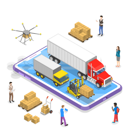 Intelligente Logistik und Transport  Illustration