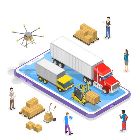 Intelligente Logistik und Transport  Illustration