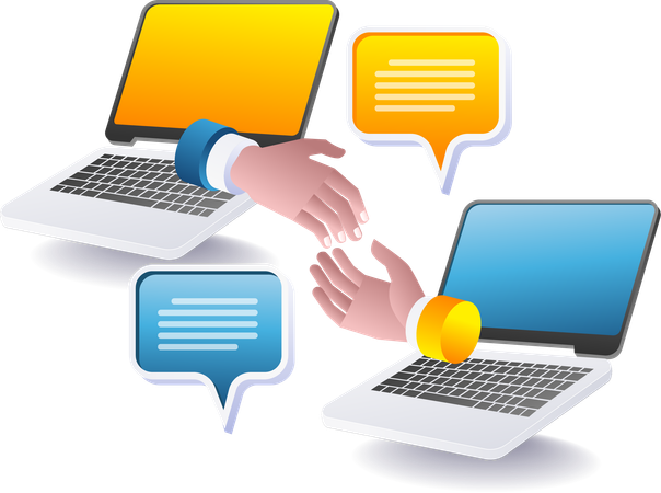 Inter-computer transaction communication technology  Illustration