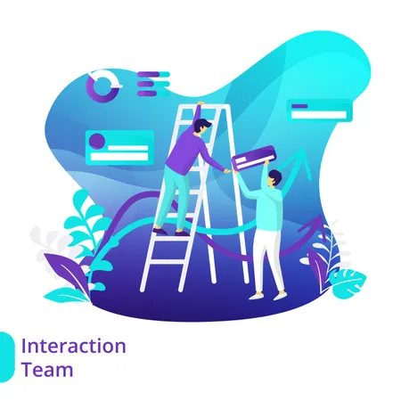 Interaction Team Illustration The Concept Of Team Work Can Be Used For Landing Pages Web Ui Banners Templates Backgrounds Posters Vector Illustration