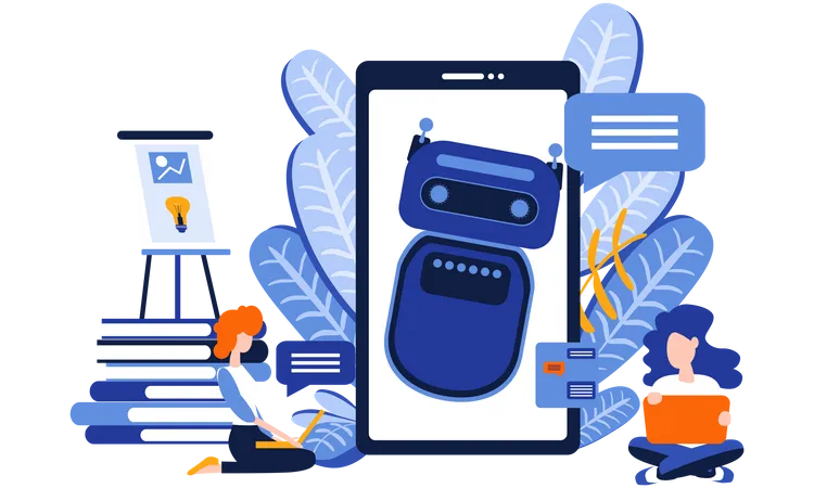 Interactive Chat bot  Illustration