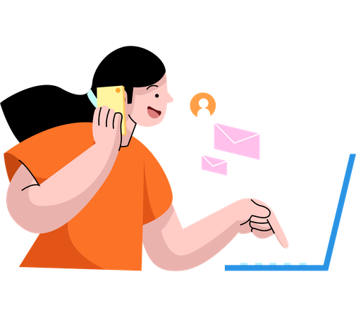 Interactive Customer Service Desk  Illustration