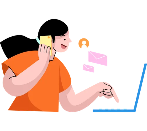 Interactive Customer Service Desk  Illustration