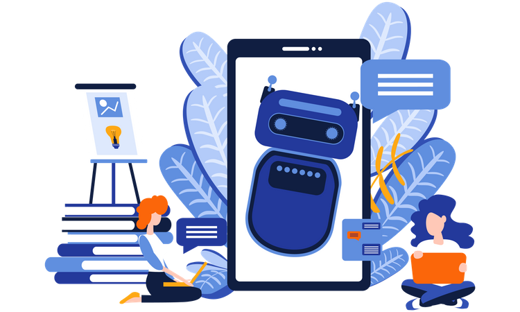 Interaktiver Chatbot  Illustration