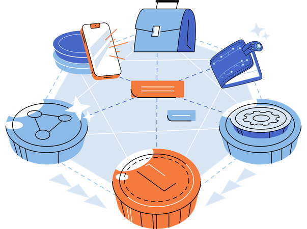 Intercambio de criptomonedas  Ilustración