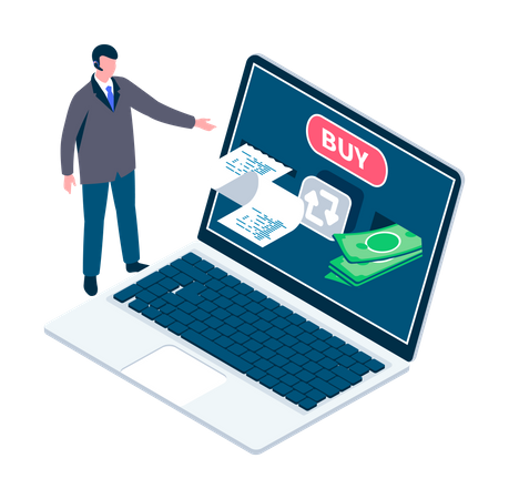 Intercambio de divisas en línea  Illustration