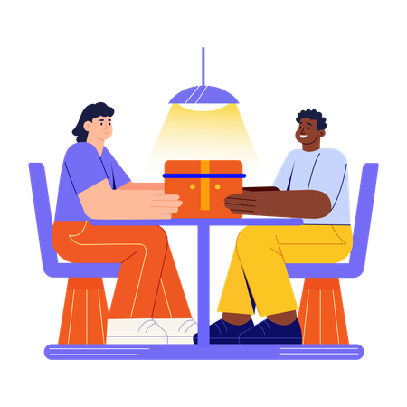 Intercultural people meeting together  Illustration