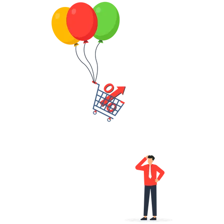 Interest rate and inflation percent impact economy  Illustration