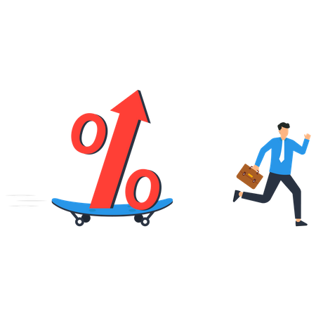 Interest rate and inflation percent impact economy  Illustration