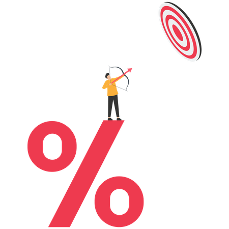 Interest rate hike due to inflation percentage rising up  Illustration