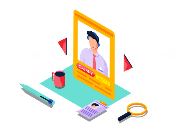 Interface du site Web d'une société de recrutement pour freelance  Illustration