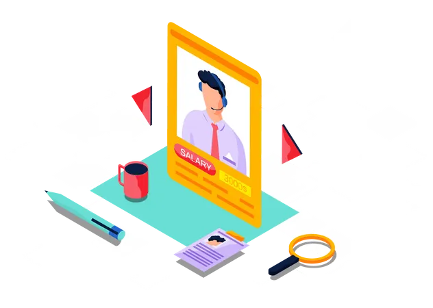 Interface du site Web d'une société de recrutement pour freelance  Illustration