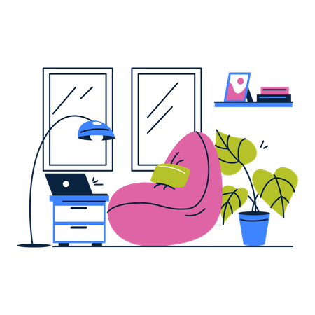 Intérieur confortable de Relaxing Home Space  Illustration