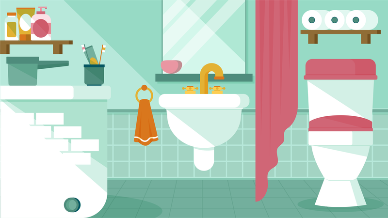 Intérieur de salle de bain  Illustration
