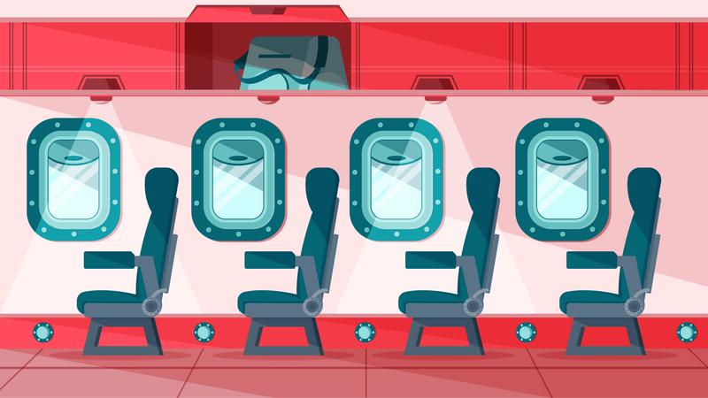 Interior del avión  Ilustración