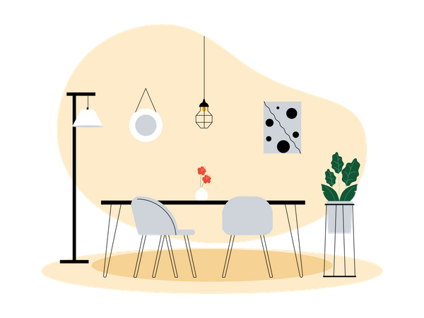 Interior de casa  Ilustração