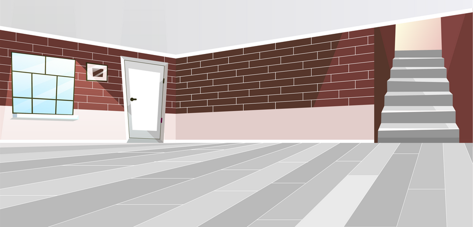 Interior de la habitación vacía  Ilustración