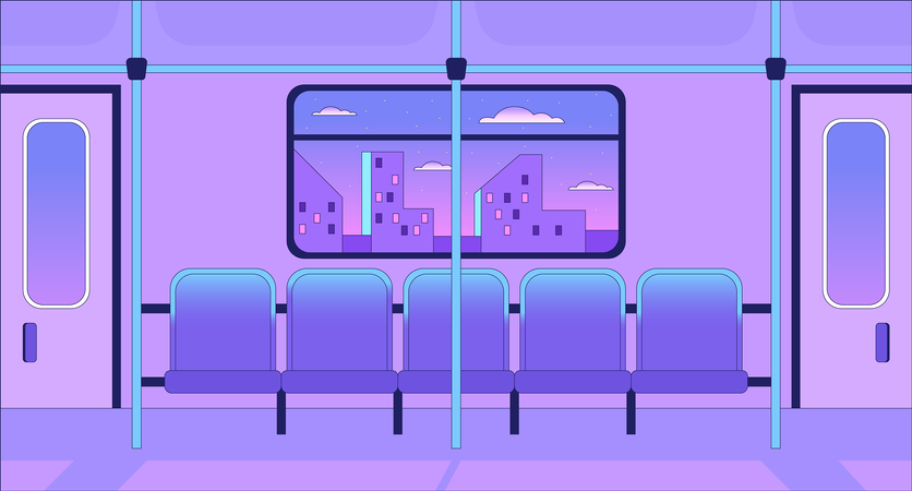 Fondo de pantalla interior del tren lo fi chill  Ilustración
