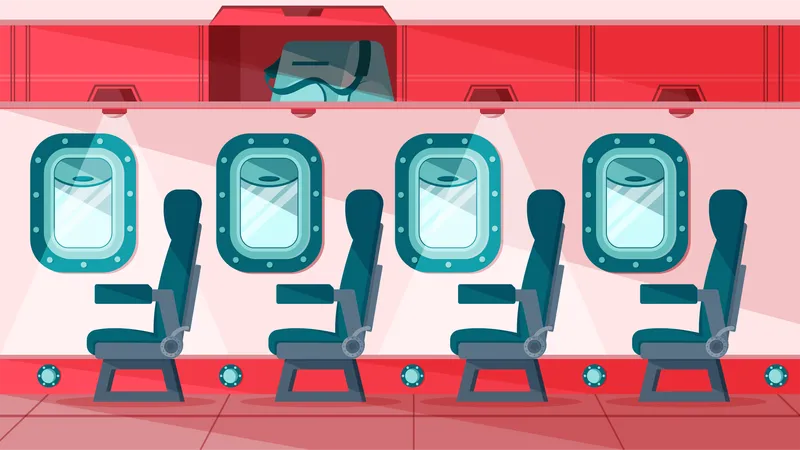 Interior do avião  Ilustração