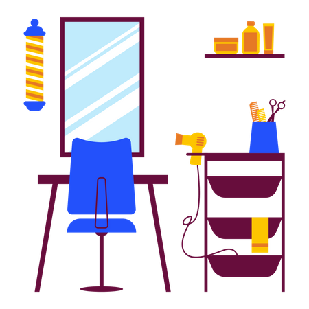 Interior do salão  Ilustração