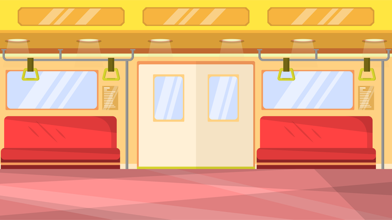 Interior do trem  Ilustração