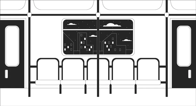 Interior do trem  Ilustração