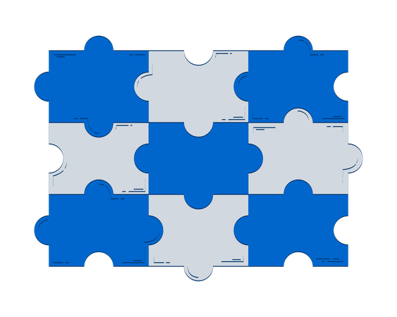 Interlocking puzzle pieces  Illustration