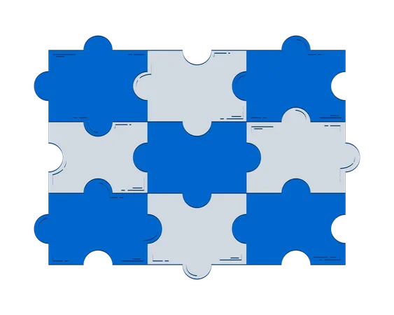 Interlocking puzzle pieces  Illustration