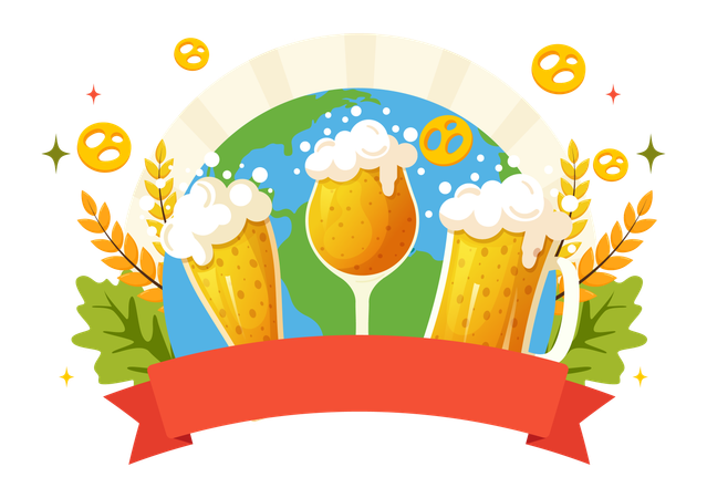 International Beer Day  Illustration