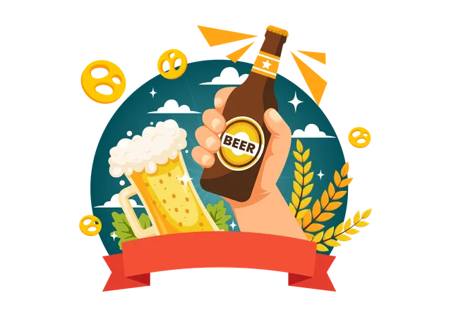 International Beer Day Vector Illustration On 5 August With Cheers Beers Celebration And Brewing In Flat Cartoon Background Design Illustration