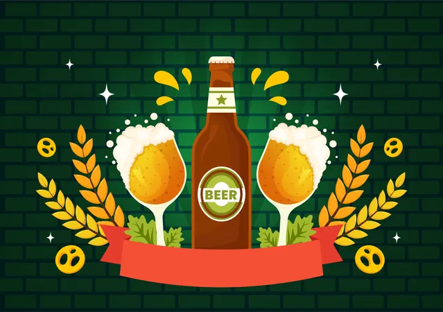 International Beer Day Vector Illustration On 5 August With Cheers Beers Celebration And Brewing In Flat Cartoon Background Design Illustration