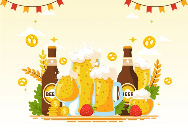 International Beer Day  Illustration