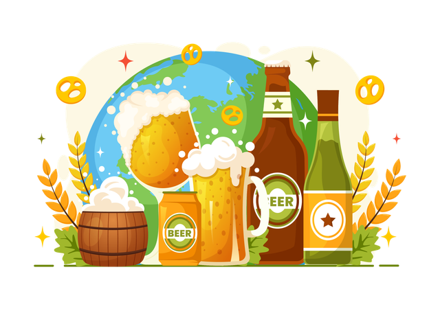 International Beer Day  Illustration