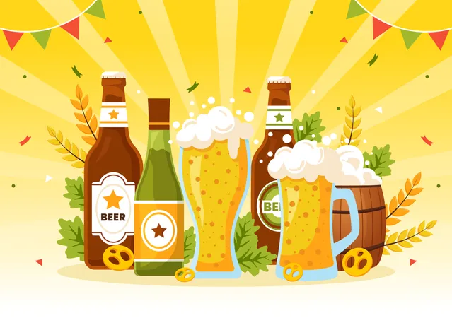 International Beer Day  Illustration