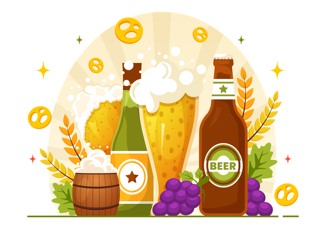 International Beer Day  Illustration