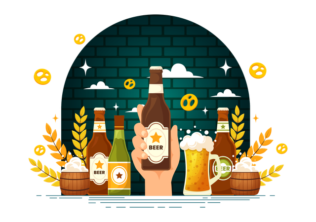 International Beer Day  Illustration