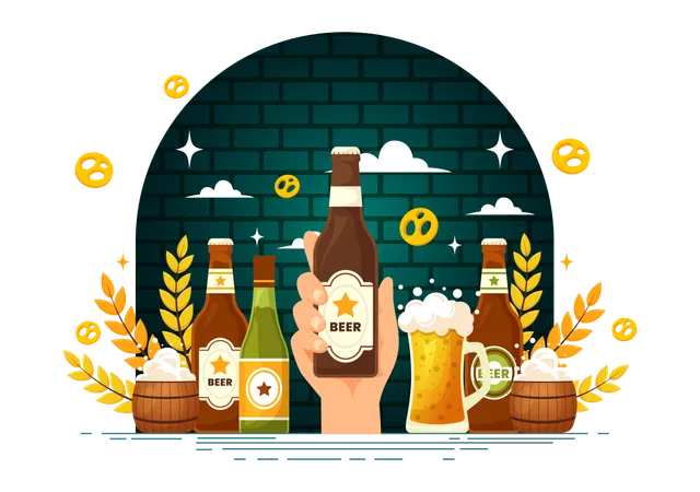 International Beer Day  Illustration