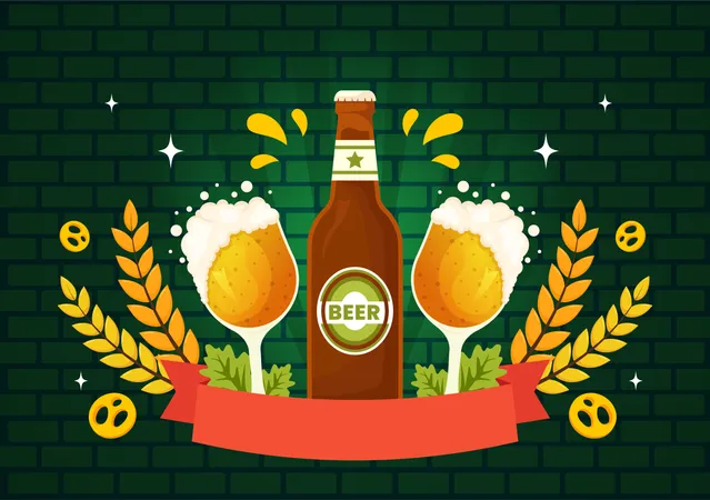 International Beer Day  Illustration