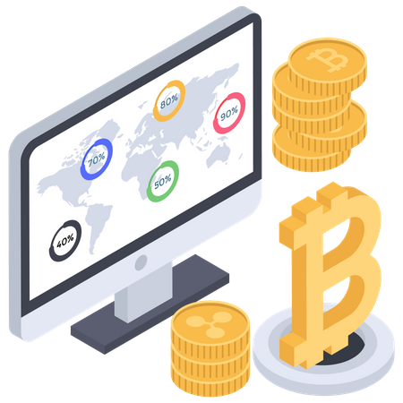International bitcoin investment ratio  イラスト