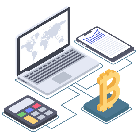 International Bitcoin Treading  イラスト