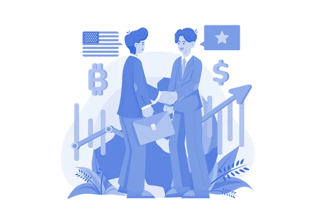 International Business Meeting Illustration Concept On White Background イラスト