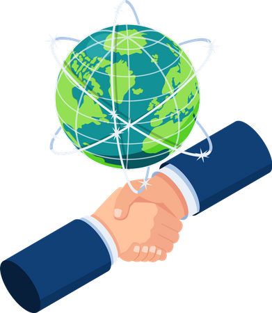 International business partnership  Illustration