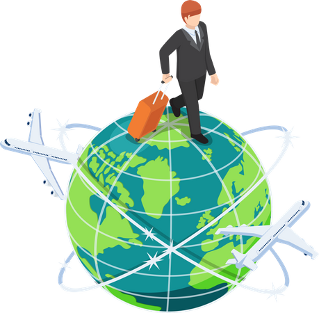 International business trip Illustration